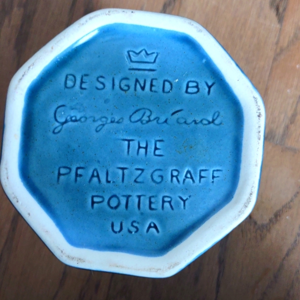 Vintage Pfaltzgraff Heritage Williamsburg Blue Green Cream and Sugar Set - Picture 5 of 8
